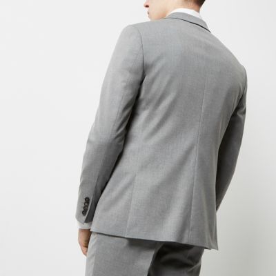 Grey slim fit suit jacket